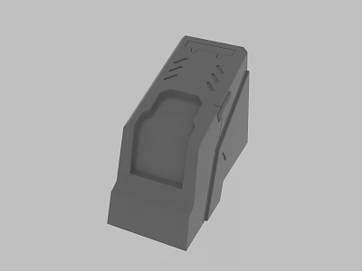 Gray 3D Model Of Mechanical Component With Geometric Design Features 3d model