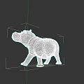 Realistic 3D Hippopotamus Model as Aquatic Animal with Detailed Skin Texture