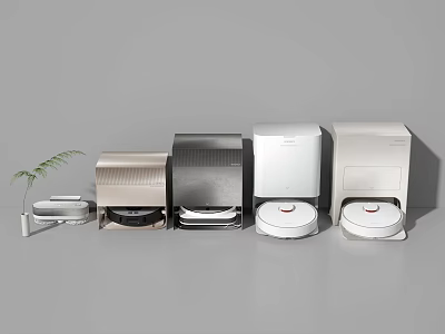 Modern Household Robot Vacuum Cleaners in Various Colors and Sleek Designs for Home Use 3d model
