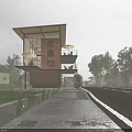 Road Facilities With Street Lamps Green Lawn And Modern Building In Residential Area