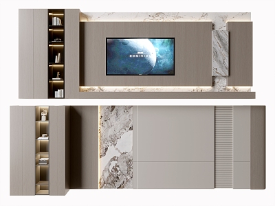 TV background wall ornaments TV balcony cabinet 3d model