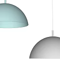 Modern Hemispherical Pendant Lights in Blue and Gray for Interior Space 3d model