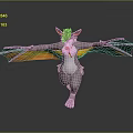 Game Movie Character 3D Model Gray Body White Belly Orange Wings Horns Red Eyes