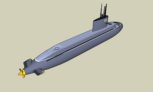 modern submarine nuclear submarine 3d model