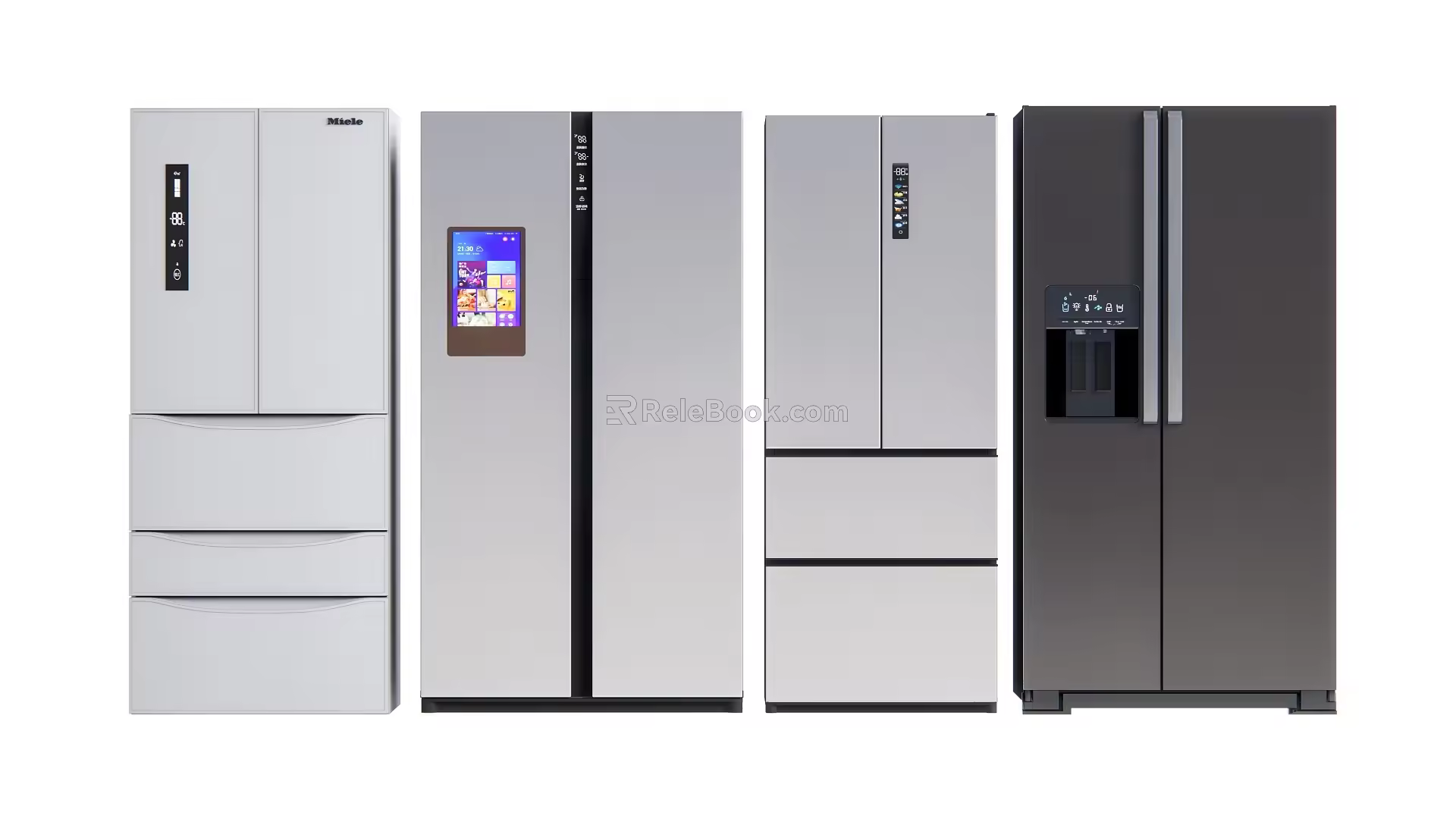 Modern refrigerator combination 3d model