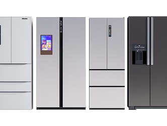 Modern refrigerator combination 3d model