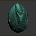 Mystical Creature Teal Textured Egg With Swirl Patterns And Yellow Accents