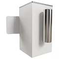 Modern Stainless Steel Door Handle with Sleek Design on White Door Panel