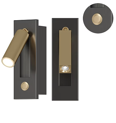 Modern Black And Brass Wall Lamp With Sleek Design For Indoor Contemporary Lighting Fixture 3d model