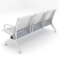 Modern Metal Public Bench With Three Seats And Armrests For Public Spaces