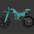 Turquoise Off Road Motorcycle With Modern Design And Black Accent Wheels