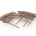 Neatly Stacked Brown Wooden Strips For Construction And DIY Craft Supplies