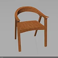 Sleek Wooden Chair With Curved Armrests And Natural Wood Grain Design