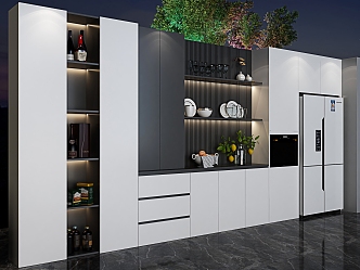 Modern Wine Cabinet Modern Sideboard 3d model