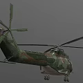 Military Camouflage Helicopter With Rotors Landing Gear And Fuselage Design