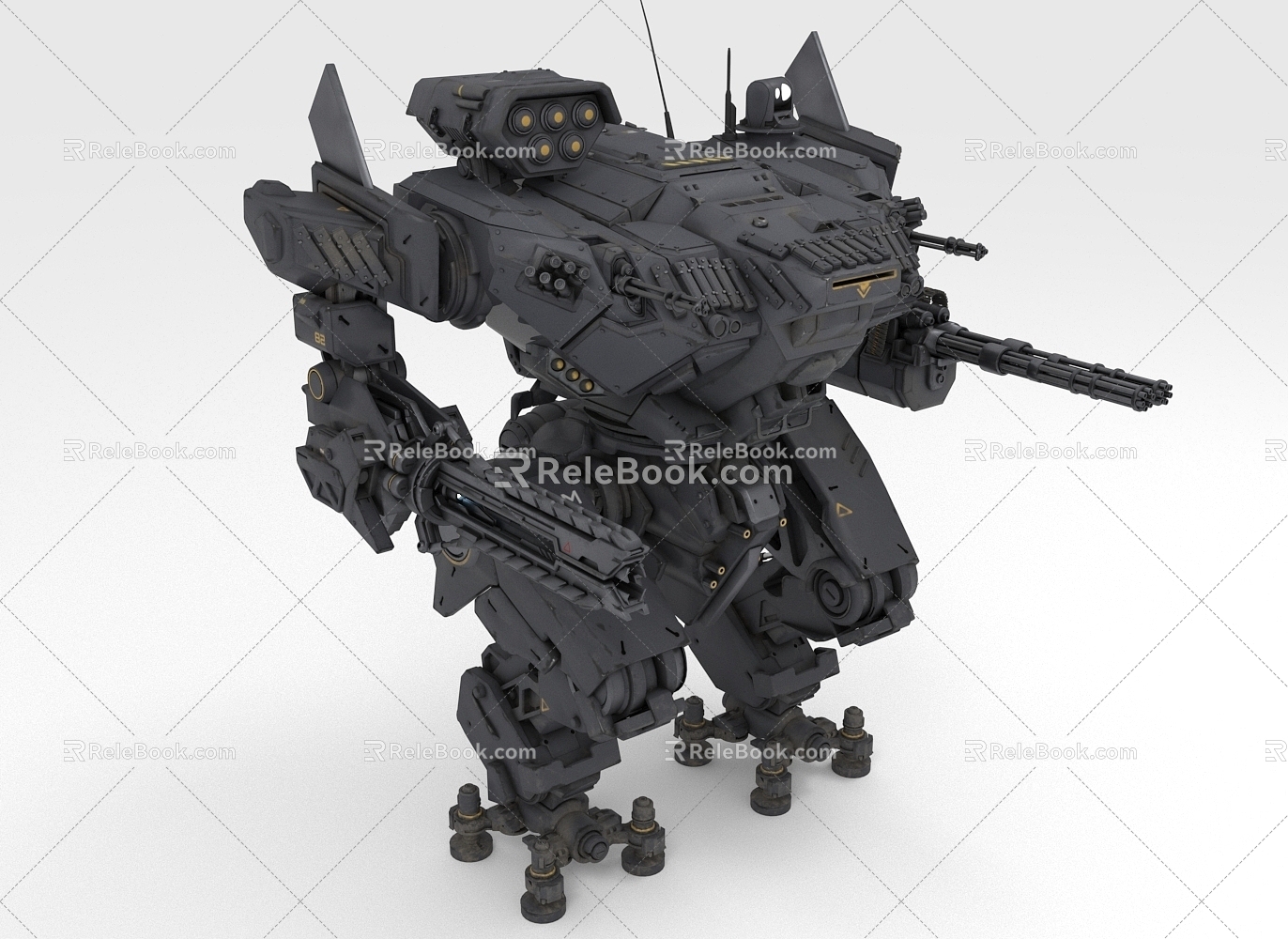 Heavy Mecha Armed Robot Fighting Weapon model