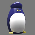 Cute Penguin Shaped Public Facility With Blue White Body Yellow Bow Tie And Feet