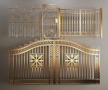 European gate wrought iron gate 3d model