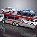 Car Transporter Vehicle Carrier With Multiple Cars On Multi Level Decks