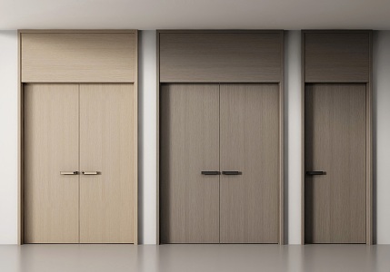 Modern Double Door Office Door Solid Wood Door Paint Door Hotel Door Bedroom Door 3d model