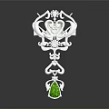 Household Decorative Ornament With White Symmetric Design And Green Bottom Pendant