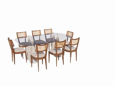 Nordic Minimalist Dining Table 3d model