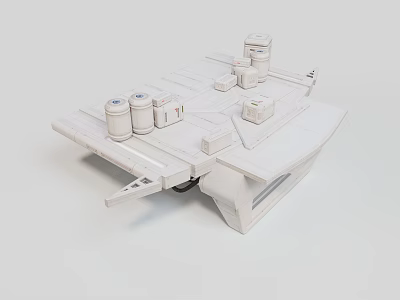 White Cosmic Spacecraft Model With Modular Units And Platform Structures 3d model