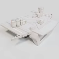 White Cosmic Spacecraft Model With Modular Units And Platform Structures