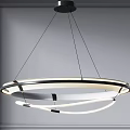 Modern Circular Chandelier With Double Ring LED Light For Interior Decoration 3d model