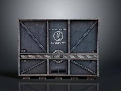Industrial Metal Containment Lockdown Cabinet With Reinforced Panel And Storage Structure 3d model