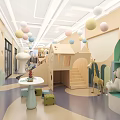 Indoor Playground With Colorful Balloons Wooden Playsets