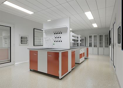 Modern Laboratory Microbiological Preparation Room 3d model