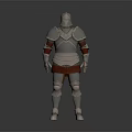 Medieval Knight Armor As Historical Weapon With Silver Steel Red Lining