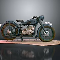Vintage Classic Motorcycle With Retro Engine Design Old Wheels And License Plate