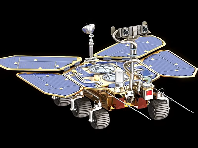 Advanced Space Exploration Rover With Solar Panels Scientific Instruments Wheels And Antenna 3d model
