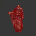 Traditional Japanese Kimono With Colorful Floral Patterns And Elegant Silk Fabric Design