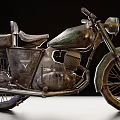 Vintage Motorcycle With Rusty Metal Body And Classic Design Details