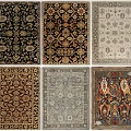 Stylish Square Rugs With Various Traditional Modern And Floral Design Patterns 3d model