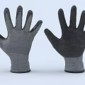 Durable Work Gloves In Gray And Black With Knitted Cuff And Textured Palm
