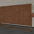 Wood carving screen partition 3d model