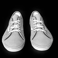 Gray Canvas Casual Shoes With White Laces White Soles And Low Top Style