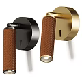 Modern Wall Sconce Design With Brown Braided Shade And Gold Black Metal Base