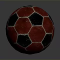 Classic Red And Black Soccer Ball With Hexagonal Textured Surface For Daily Use