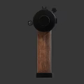 Vintage Handgun With Wooden Grip And Metal Body Classic Design Display Structure
