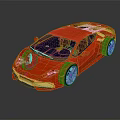 Red Sports Car Featuring Sleek Design Sporty Exterior Silver Alloy Wheels And Blue Windows