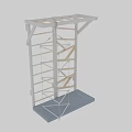 Wooden Outdoor Playground Climbing Play Equipment With Rope Nets Multi level Platforms And Safety Mat