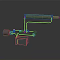 Mechanical Industrial Device Featuring Hydraulic Cylinder Motor Pipes And Connecting Components