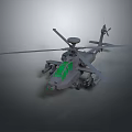Military Style Gray Helicopter With Main Rotors Green Tinted Cockpit And Weapon Systems