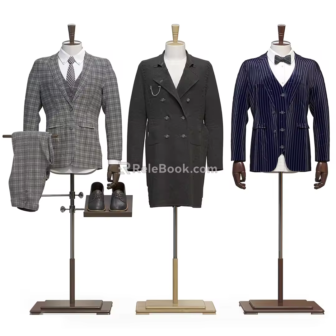 Modern Men's Suit Model 3d model