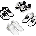 Stylish Casual Sneakers With Black White Color Gold Accents And Classic Lace Up Design